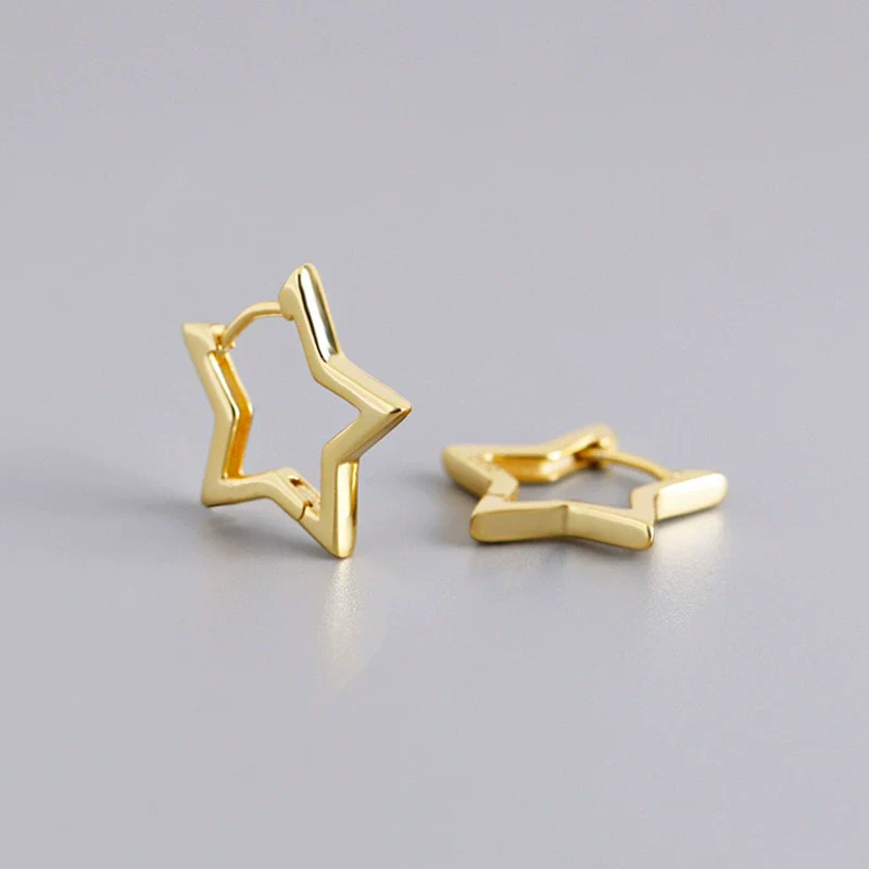 Alloy Geometric Fivepointed Star Square Light Luxury Electroplated Women's Earrings - Image 4