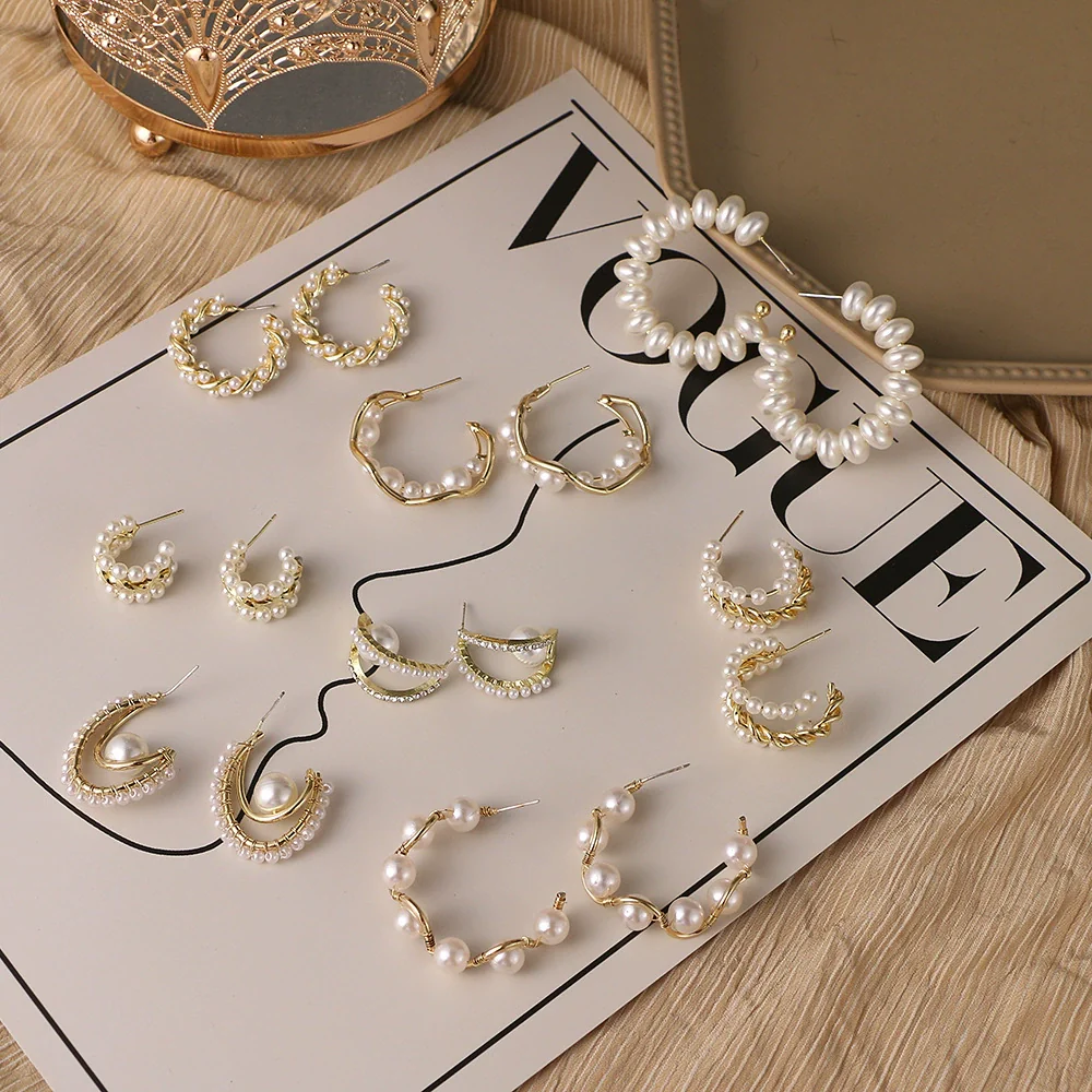 Alloy Geometric Handmade Braided Electroplated Women's Earrings Jewelry Set - Image 2