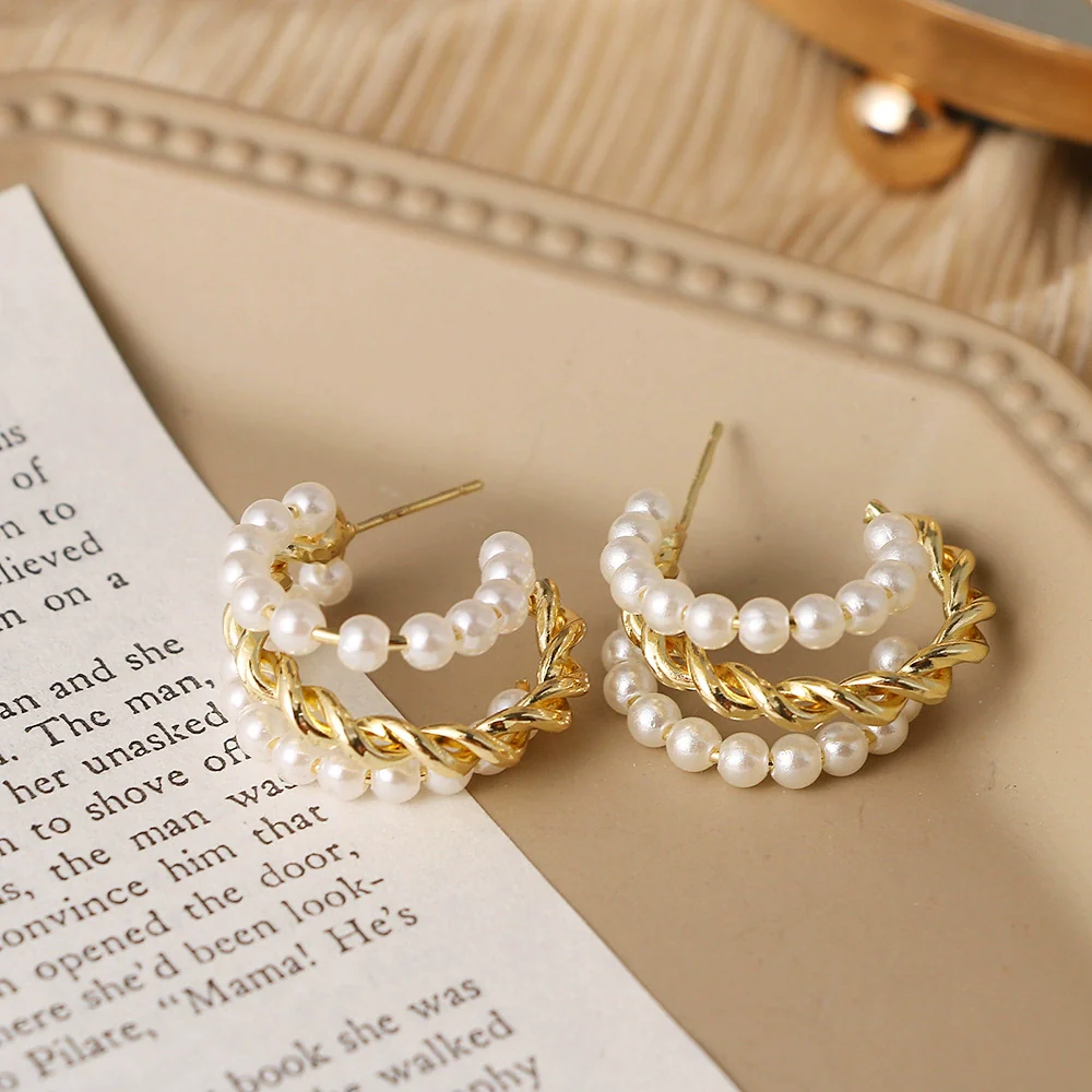 Alloy Geometric Handmade Braided Electroplated Women's Earrings Jewelry Set - Image 4