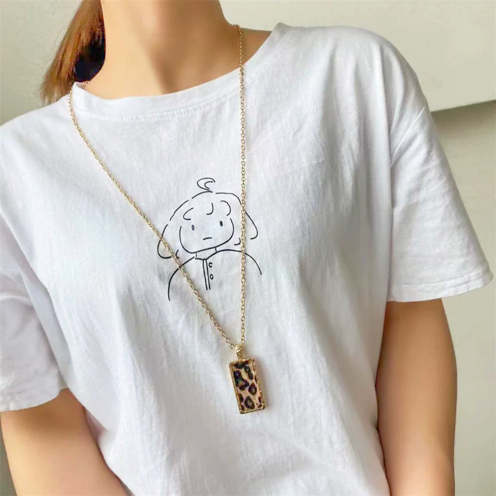 Alloy Geometric Leopard Sweater Chain Necklace With Electroplating For Women - Image 3