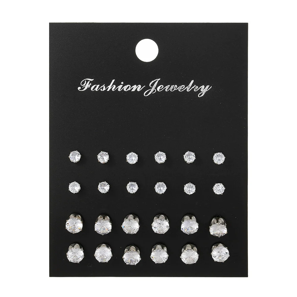 Alloy Geometric Micropaved Women's Earring Set - Image 5