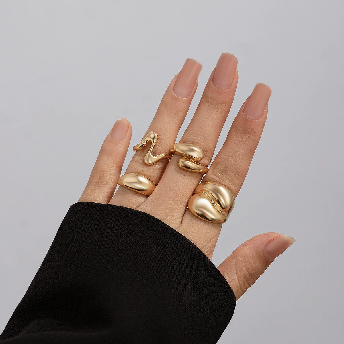 Alloy Geometric Open Ring For Ladies With Electroplating Treatment - Image 10