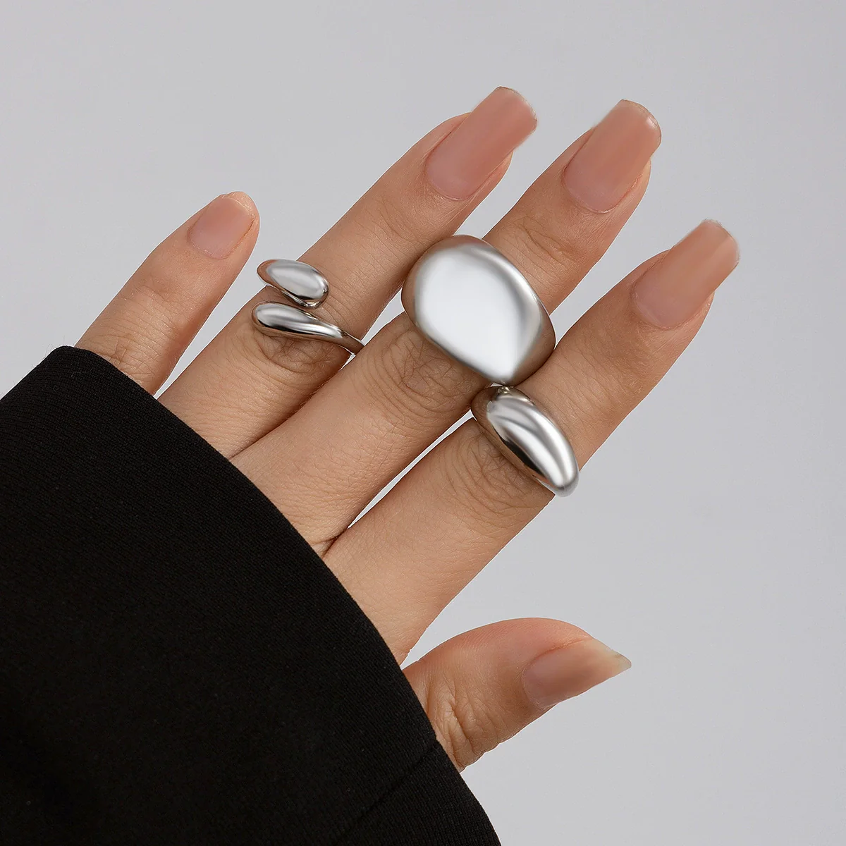 Alloy Geometric Open Ring For Ladies With Electroplating Treatment - Image 13