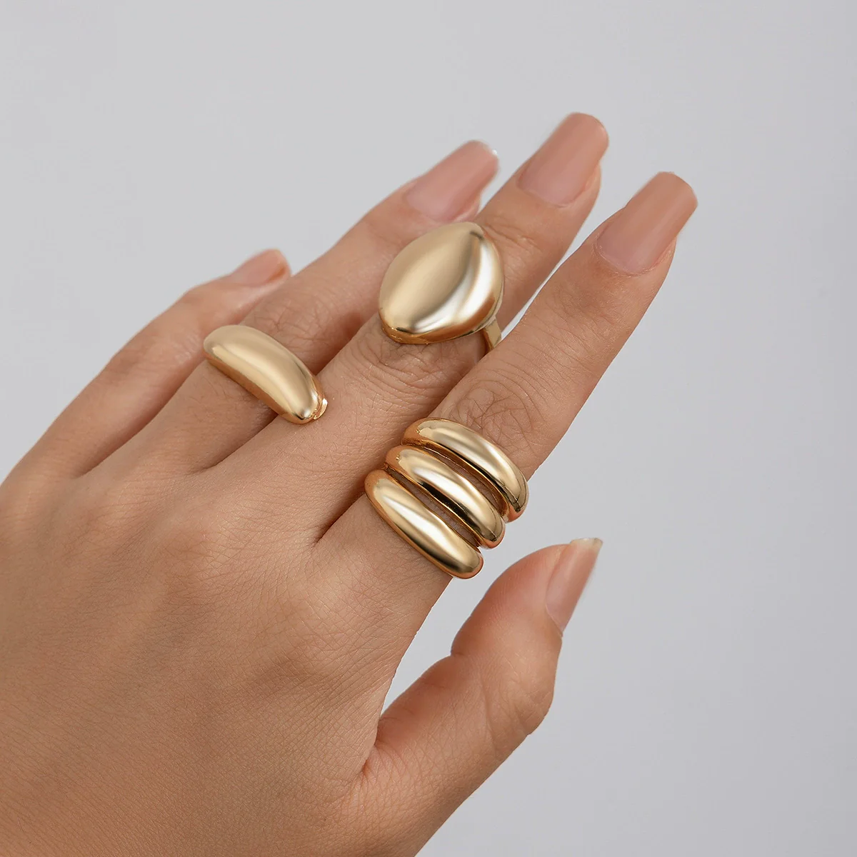 Alloy Geometric Open Ring For Ladies With Electroplating Treatment - Image 14