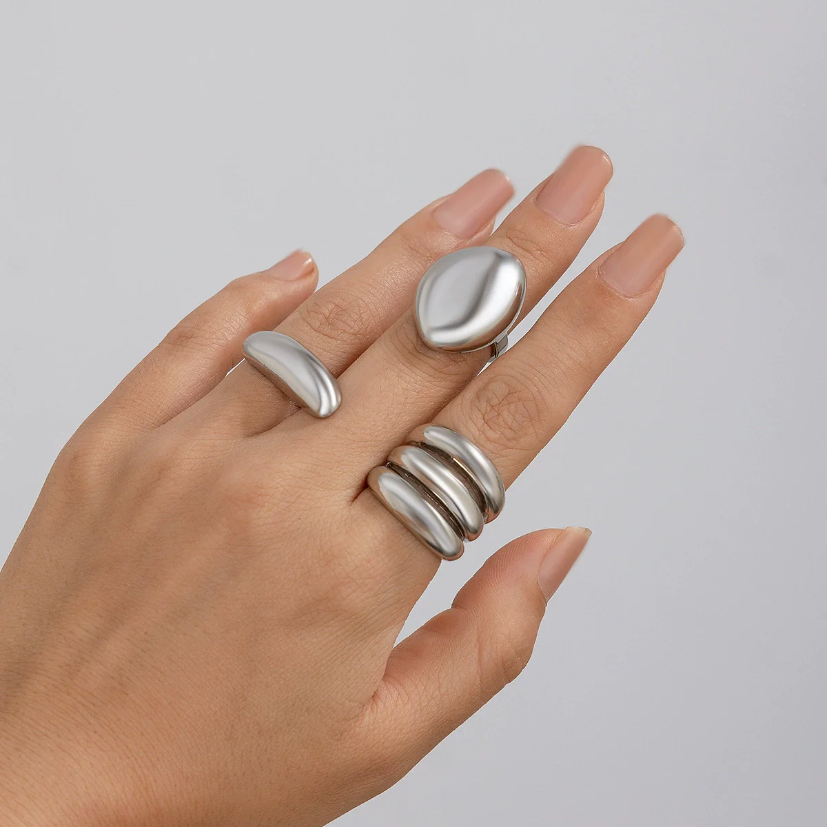 Alloy Geometric Open Ring For Ladies With Electroplating Treatment - Image 15