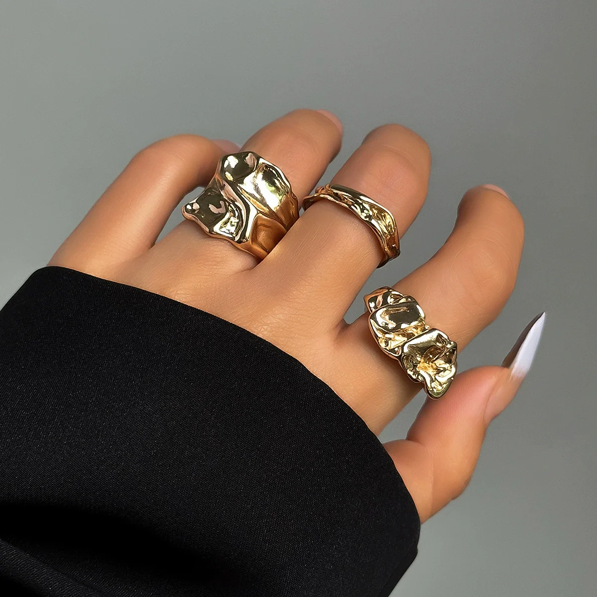 Alloy Geometric Open Ring For Ladies With Electroplating Treatment - Image 6
