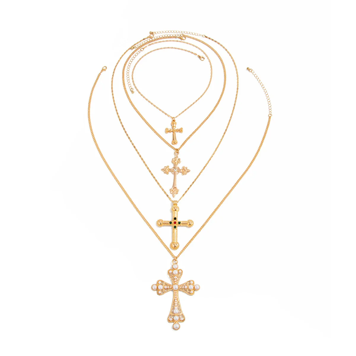 Alloy Geometric Pattern Handmade Men's Jewelry Cross Pendant Necklace - Image 5