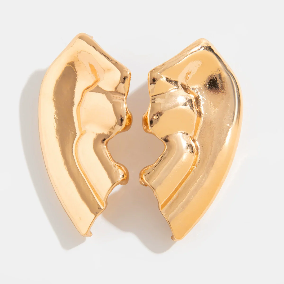 Alloy Geometric Pleated Women's Earrings With Electroplating And Stainless Steel Ear Needles - Image 5