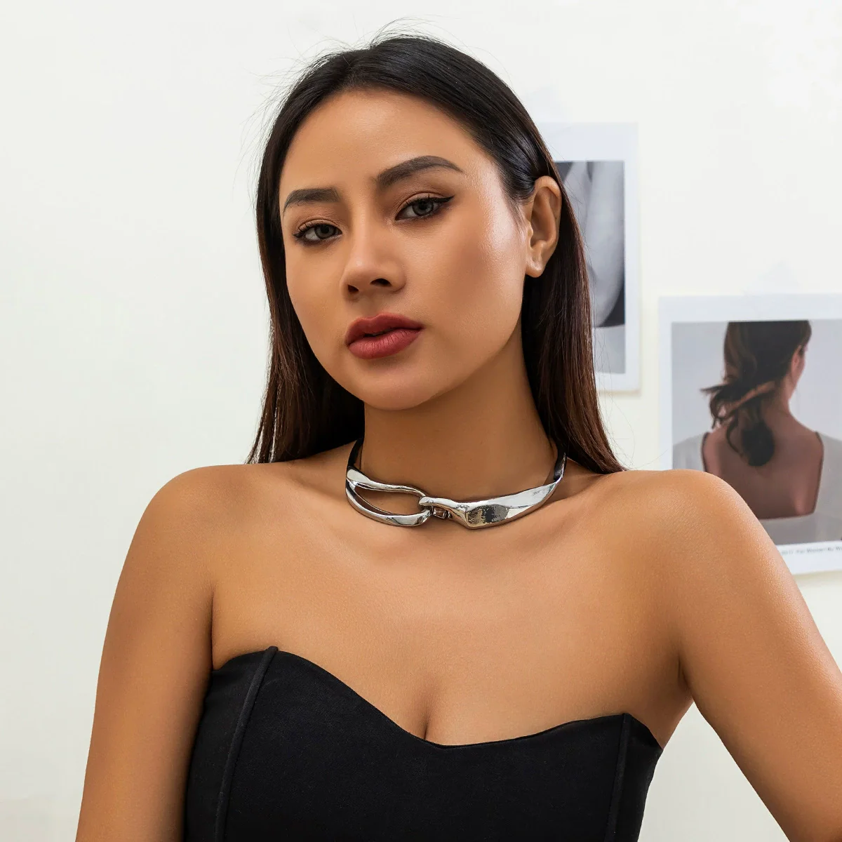 Alloy Geometric Punk Style Clavicle Chain Choker Jewelry - Image 7