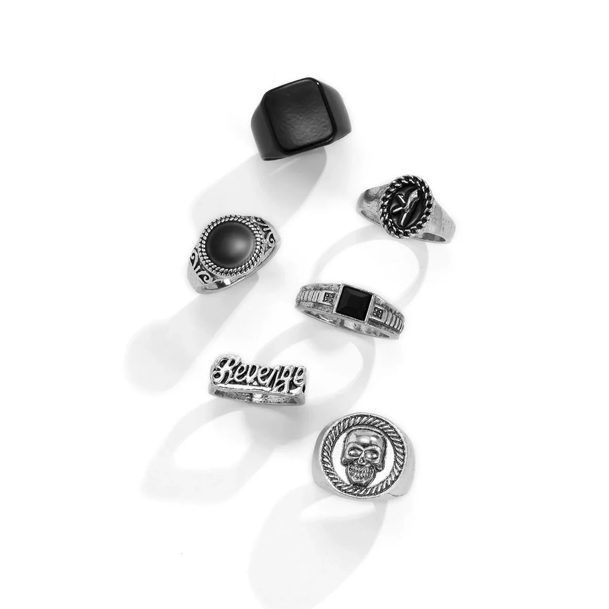 Alloy Geometric Retro Set Of Rings For Men With Electroplating - Image 4