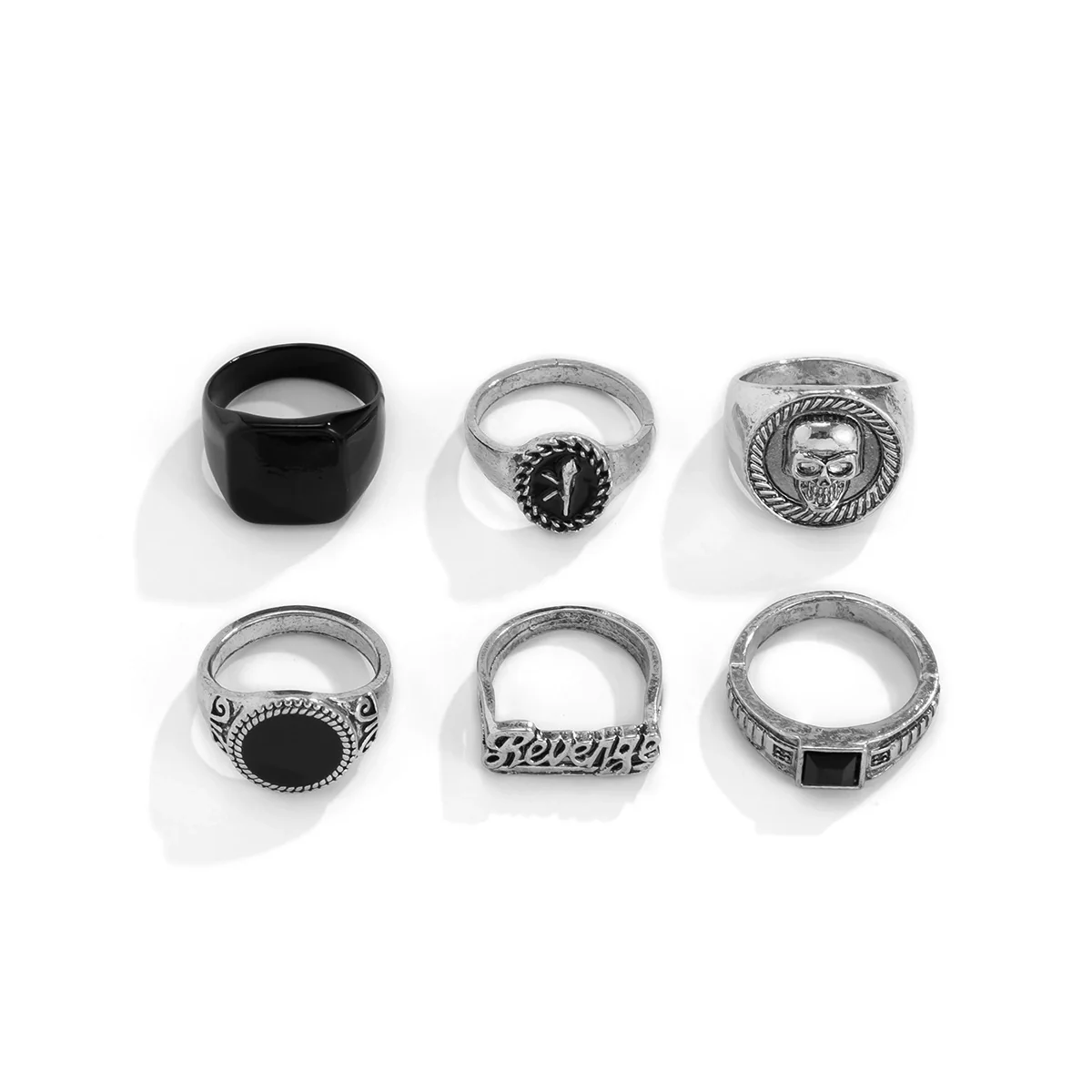 Alloy Geometric Retro Set Of Rings For Men With Electroplating - Image 7