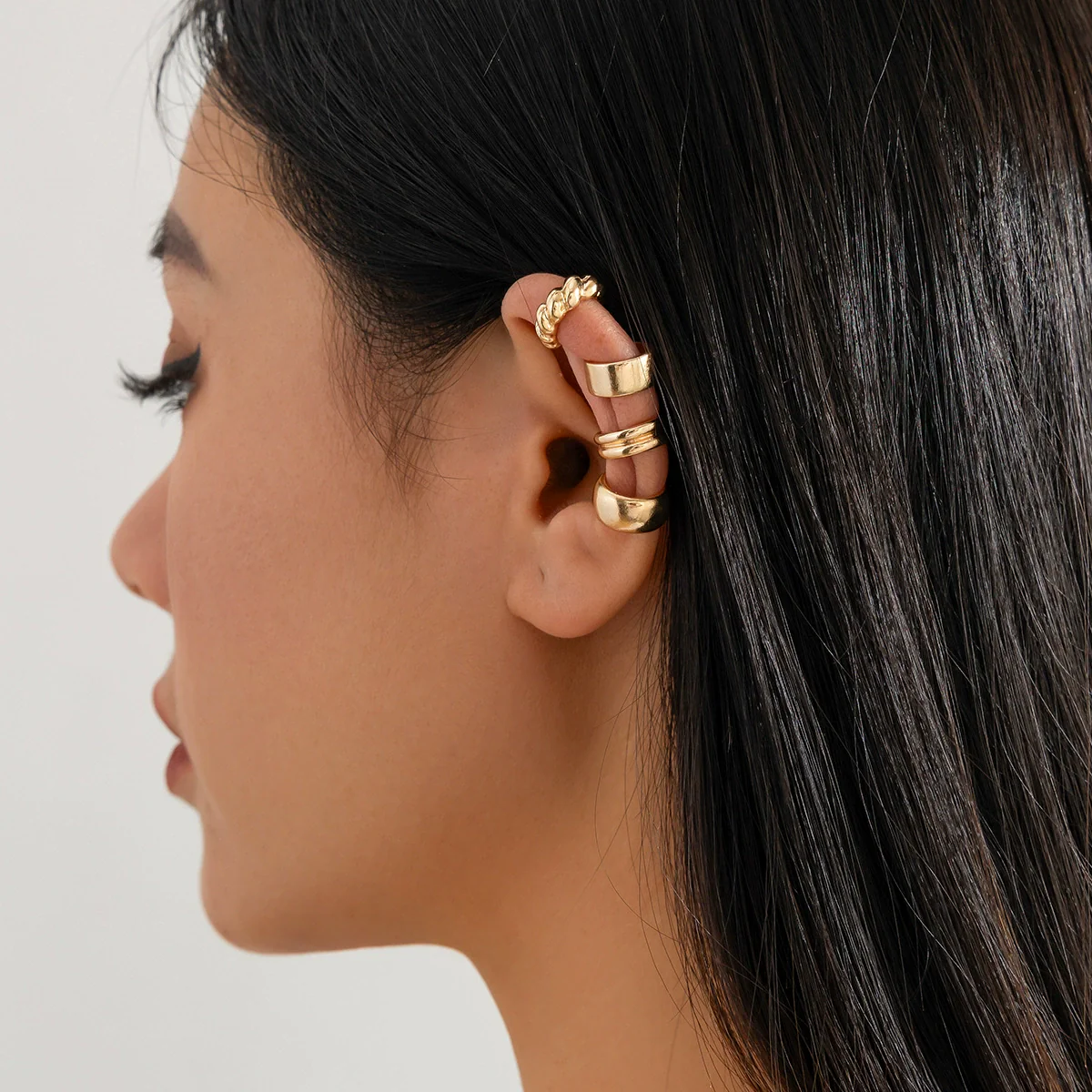 Alloy Geometric Retro Style Earring Suit With Electroplating Treatment