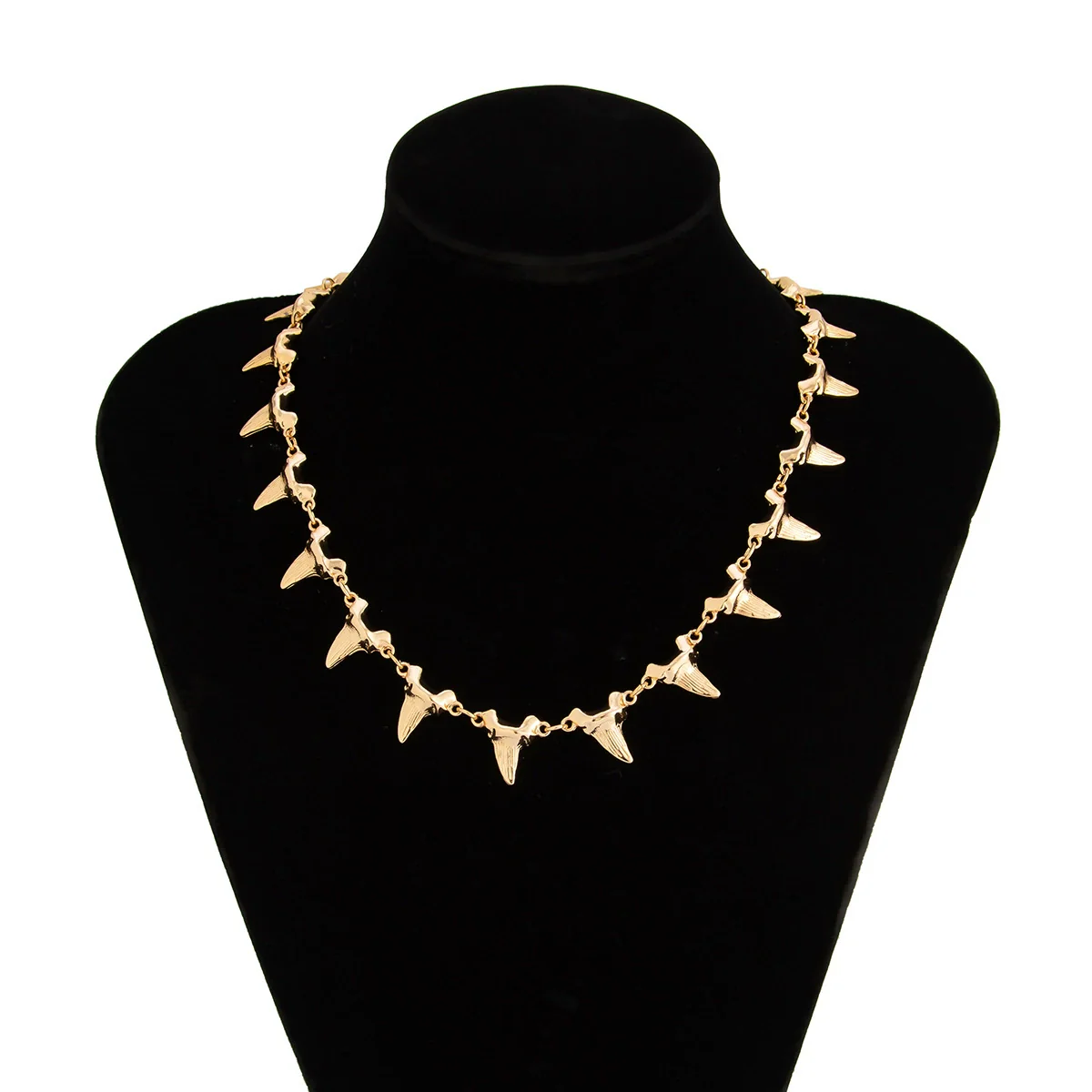 Alloy Geometric Shark Teeth Handmade Men's Necklace And Bracelet - Image 4