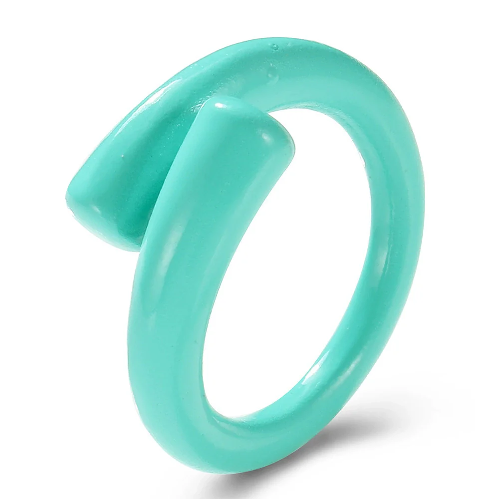 Alloy Geometric Spray Painted Silver Plated Fashion Ring For Women - Image 4