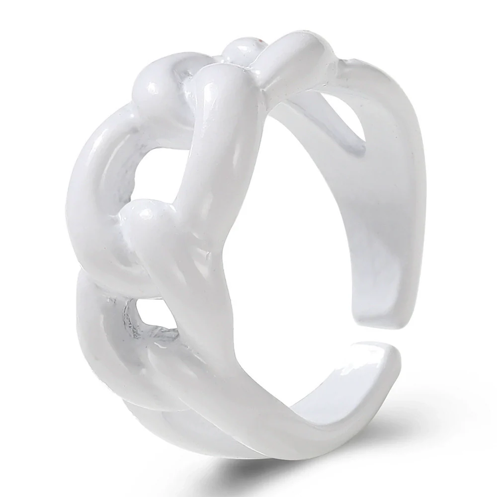 Alloy Geometric Spray Painted Silver Plated Fashion Ring For Women - Image 5
