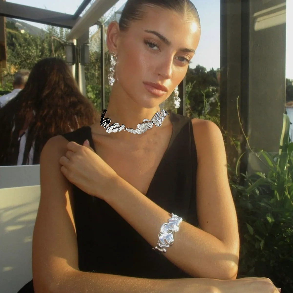 Alloy Geometric Style Electroplated Clavicle Chain Jewelry - Image 2