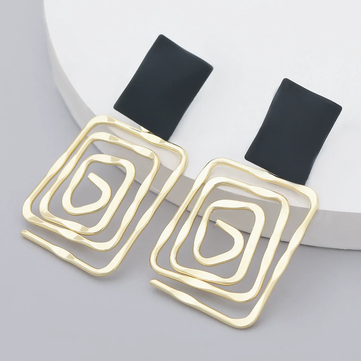 Alloy Geometric Women's Retro Cold Style Electroplated Earrings