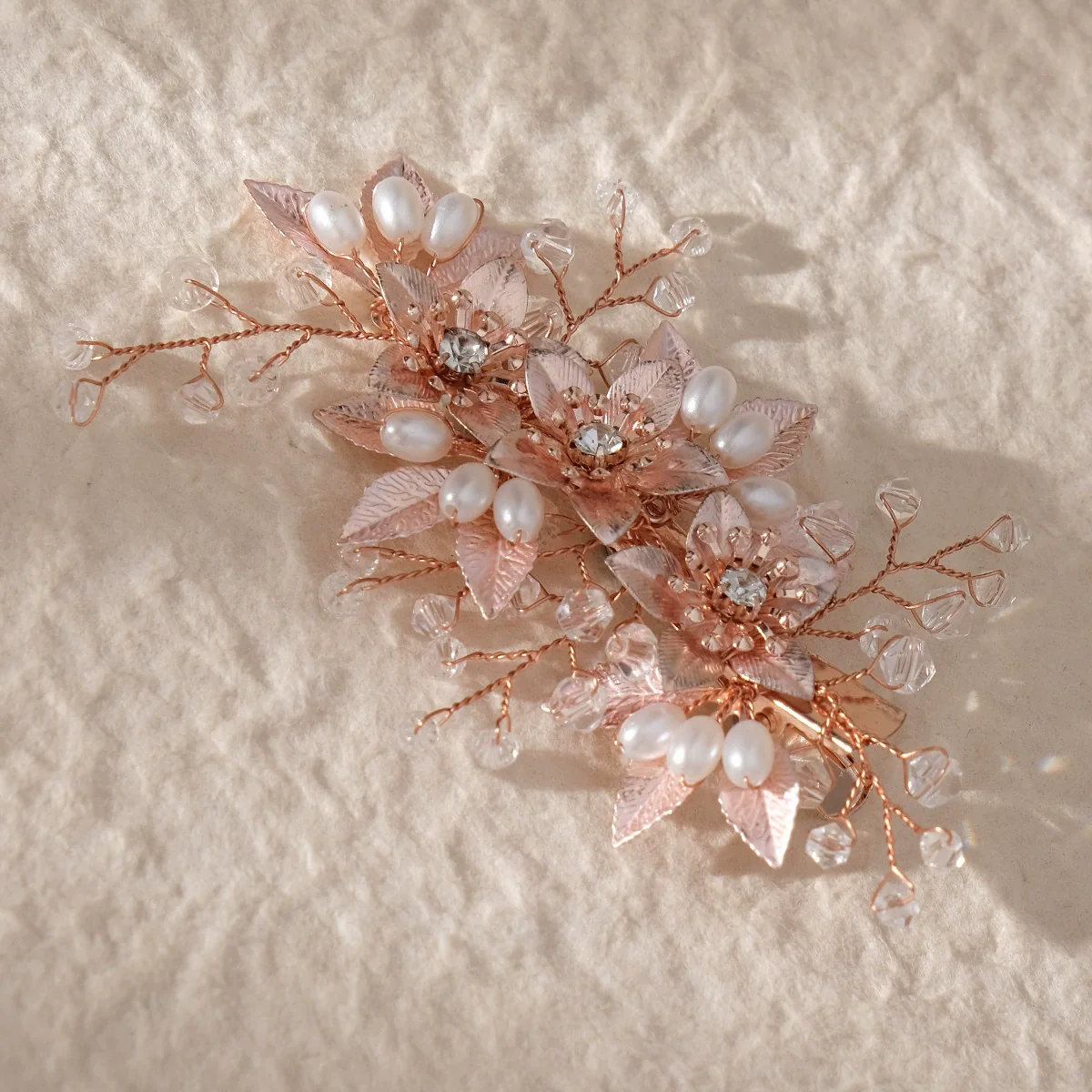 Alloy Hand Knitted Flower Leaf Bridal Hair Comb Pin Hair Accessories For Women - Image 17