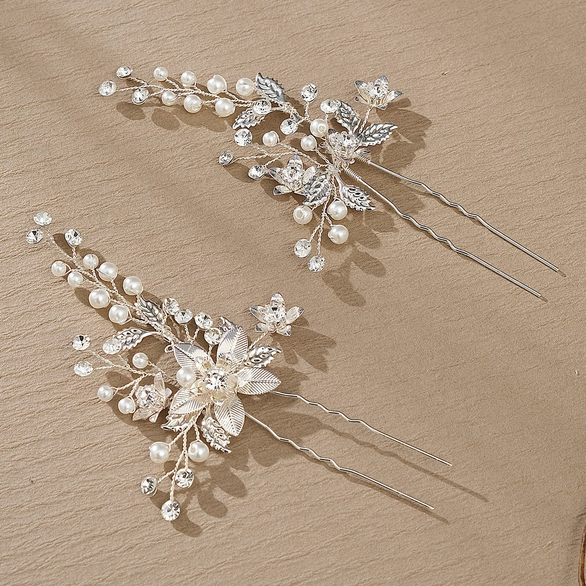 Alloy Hand Knitted Flower Leaf Bridal Hair Comb Pin Hair Accessories For Women - Image 20