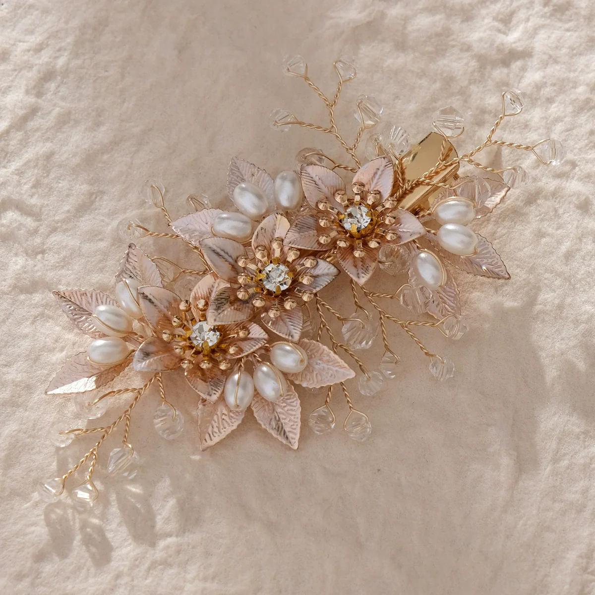 Alloy Hand Knitted Flower Leaf Bridal Hair Comb Pin Hair Accessories For Women - Image 21