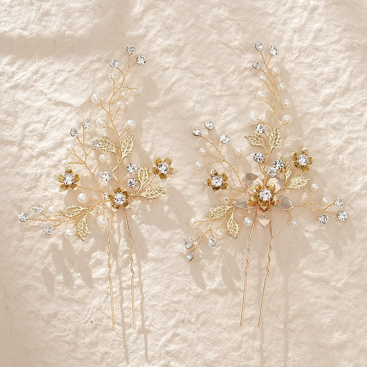 Alloy Hand Knitted Flower Leaf Bridal Hair Comb Pin Hair Accessories For Women - Image 22