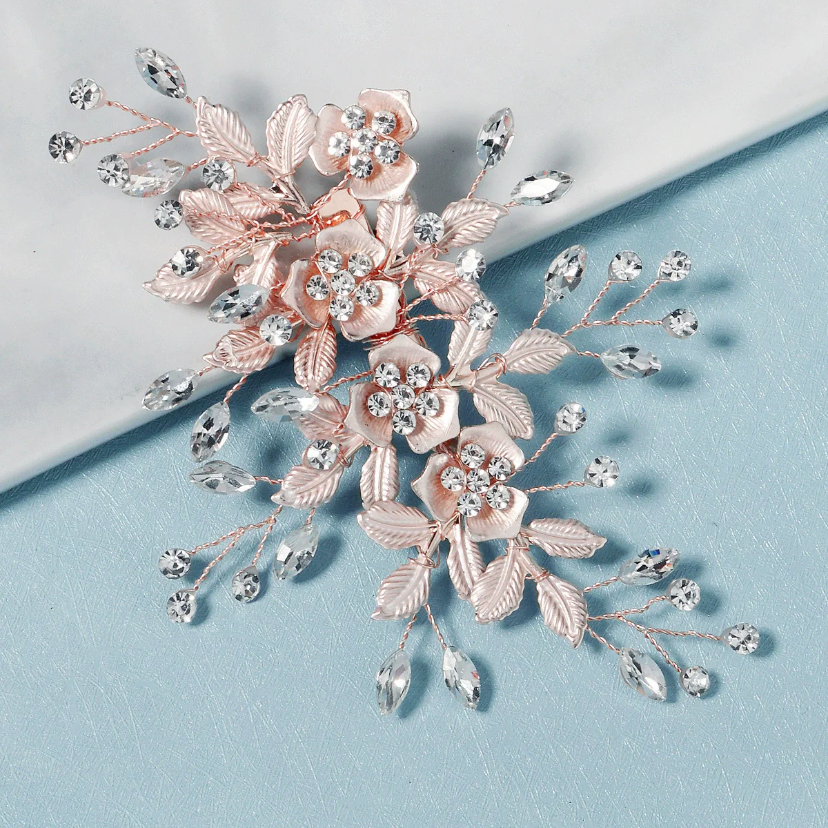 Alloy Hand Knitted Flower Leaf Bridal Hair Comb Pin Hair Accessories For Women - Image 23