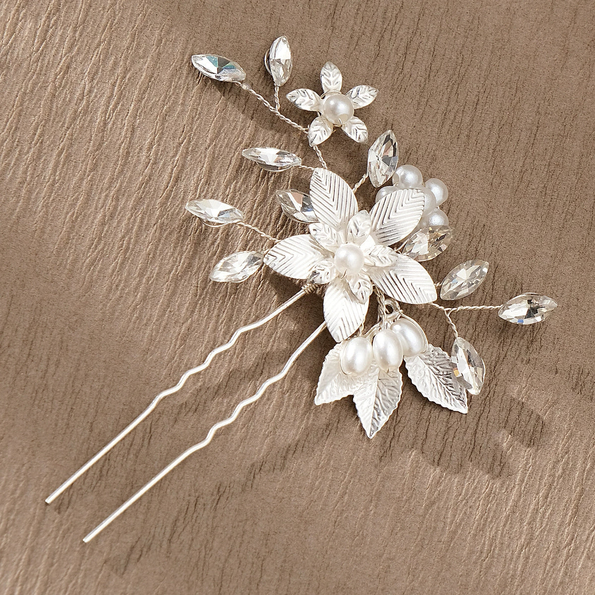 Alloy Hand Knitted Flower Leaf Bridal Hair Comb Pin Hair Accessories For Women - Image 26