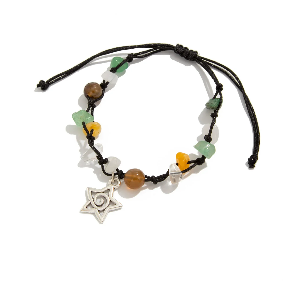 Alloy Handmade Bohemian Asymmetrical Colorful Gravel Beaded Spiral Star Shaped Geometric Patterned Women's Bracelet - Image 5