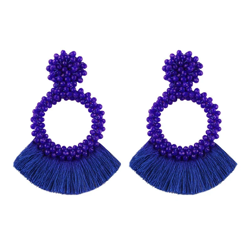 Alloy Handmade Geometric Drop Shape Hoop Earrings - Image 8