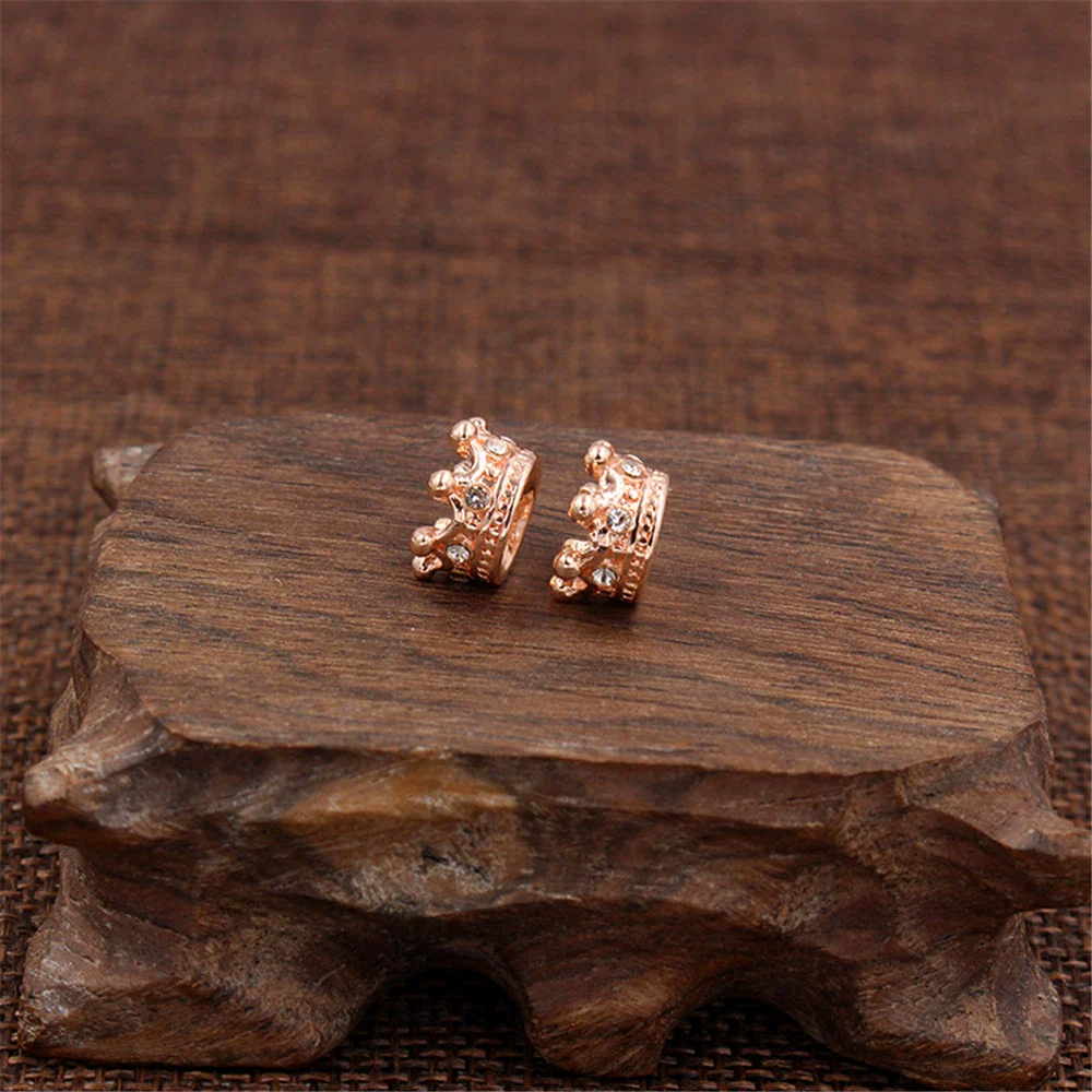 Alloy Handmade Microinlaid Zircon Crown Bead Jewelry Accessories Electroplated Bracelet Necklace Loose Bead - Image 10