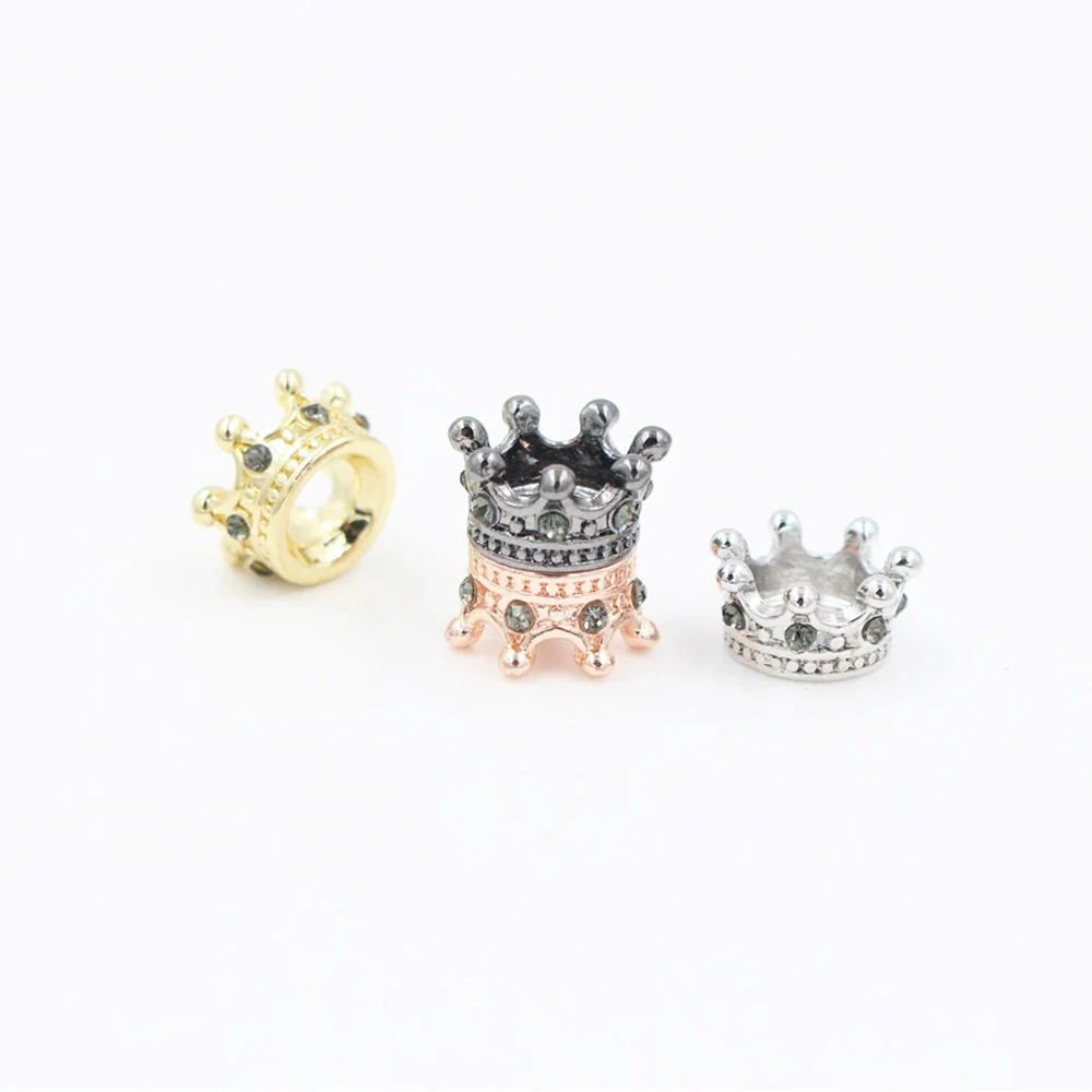 Alloy Handmade Microinlaid Zircon Crown Bead Jewelry Accessories Electroplated Bracelet Necklace Loose Bead - Image 4
