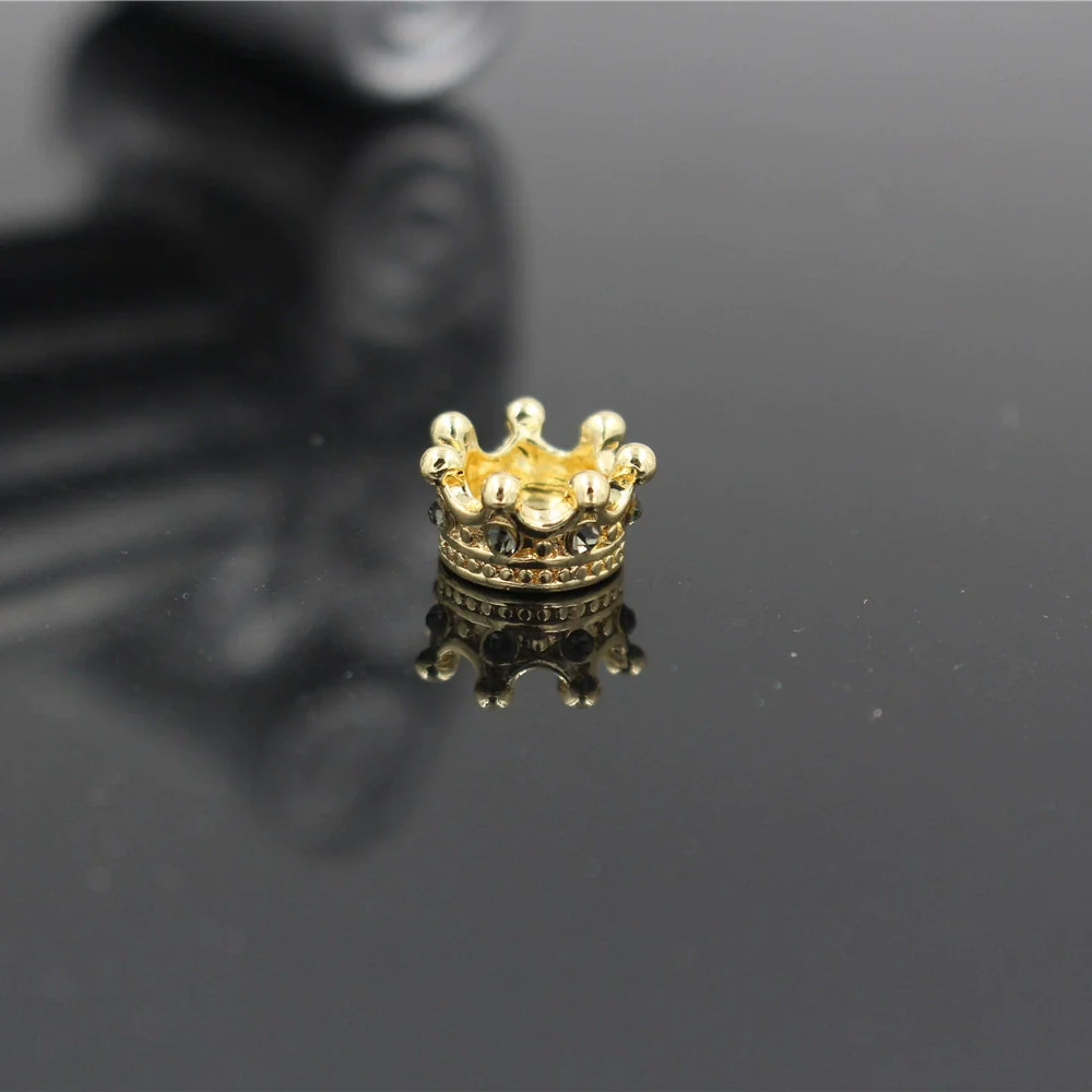 Alloy Handmade Microinlaid Zircon Crown Bead Jewelry Accessories Electroplated Bracelet Necklace Loose Bead - Image 6