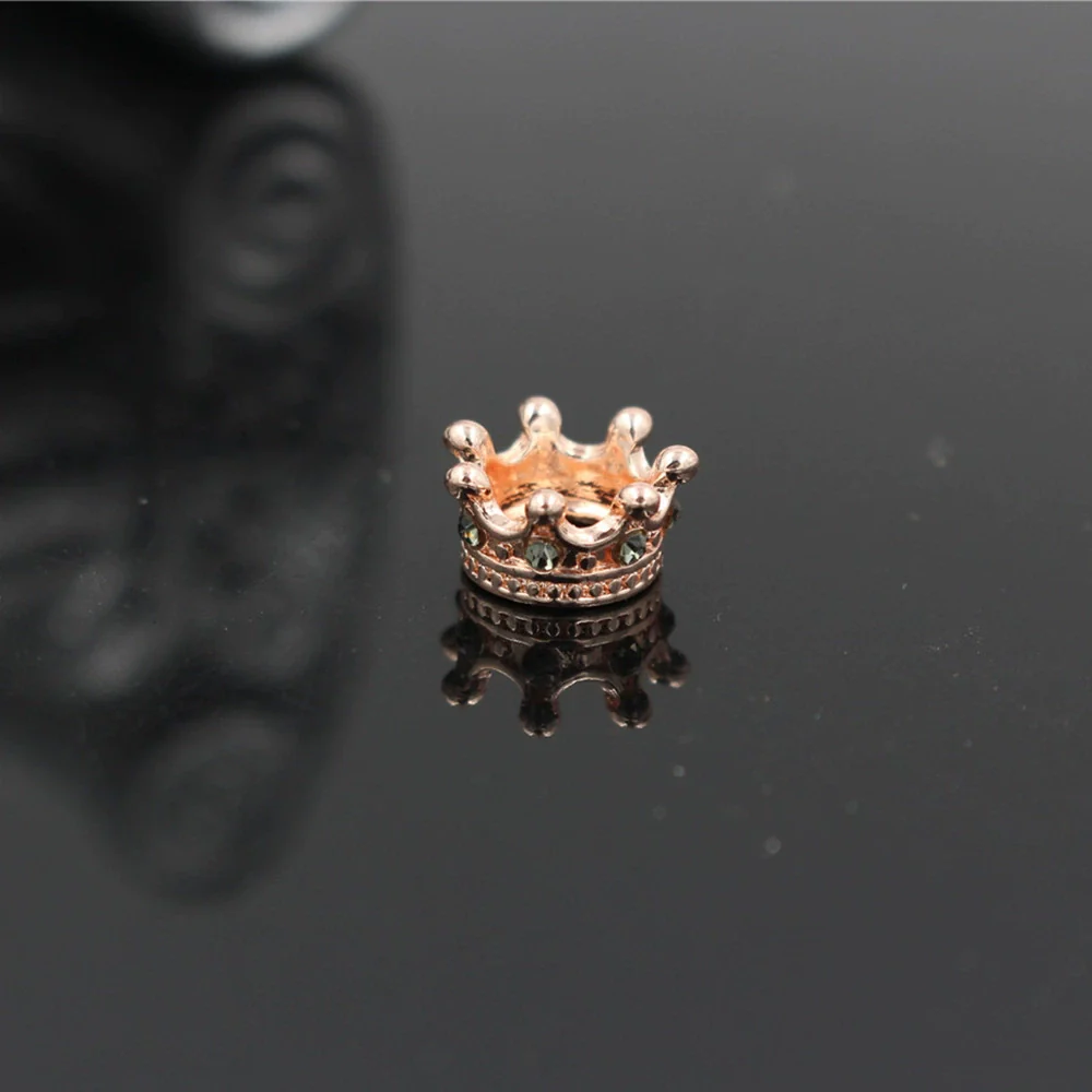 Alloy Handmade Microinlaid Zircon Crown Bead Jewelry Accessories Electroplated Bracelet Necklace Loose Bead - Image 7