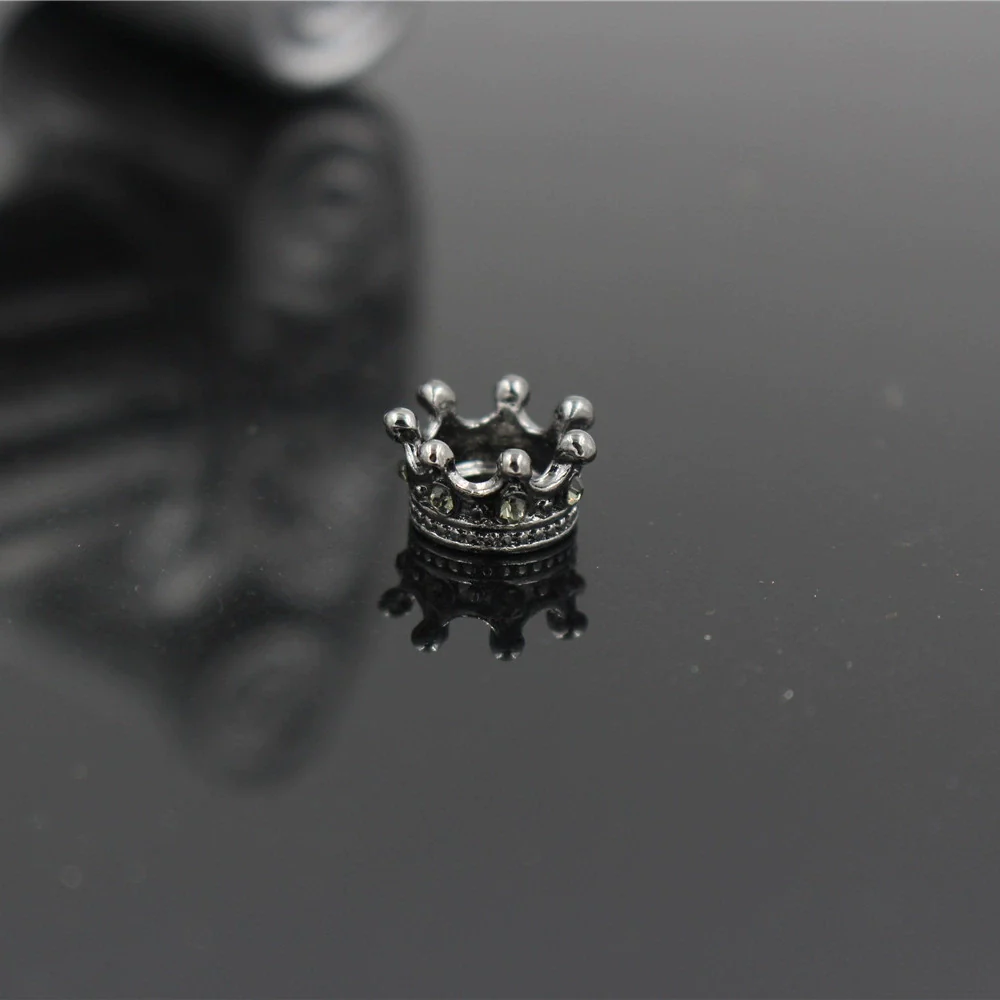 Alloy Handmade Microinlaid Zircon Crown Bead Jewelry Accessories Electroplated Bracelet Necklace Loose Bead - Image 8