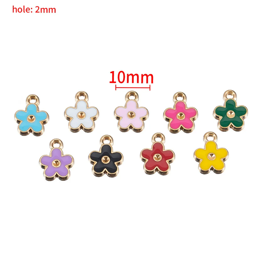 Alloy Handmade Vintage Dripping Oil Pendant Flower Beaded Bracelet Necklace Accessories - Image 11