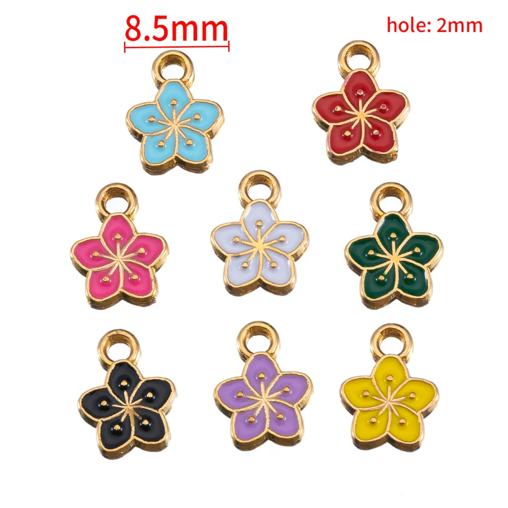 Alloy Handmade Vintage Dripping Oil Pendant Flower Beaded Bracelet Necklace Accessories - Image 6
