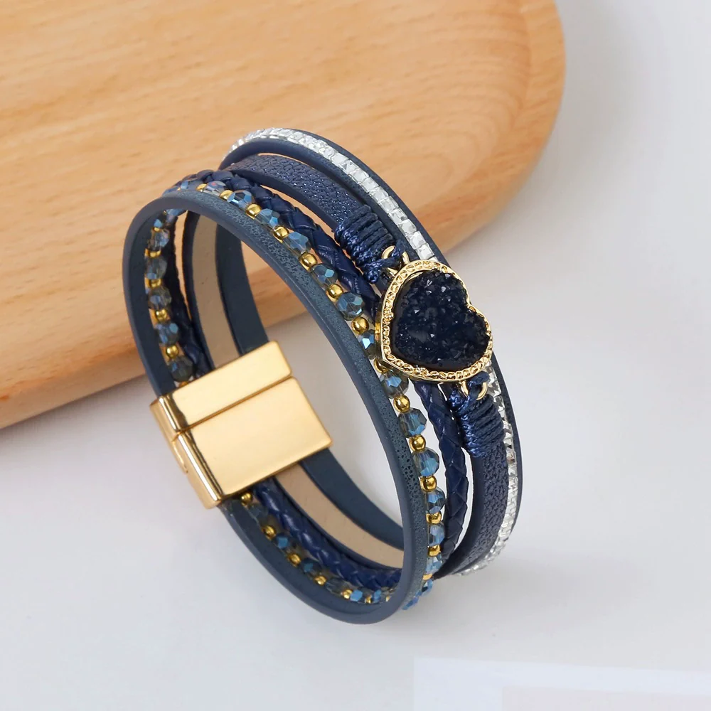 Alloy Handwoven Heart Shape Electroplated Bracelets For Women - Image 4