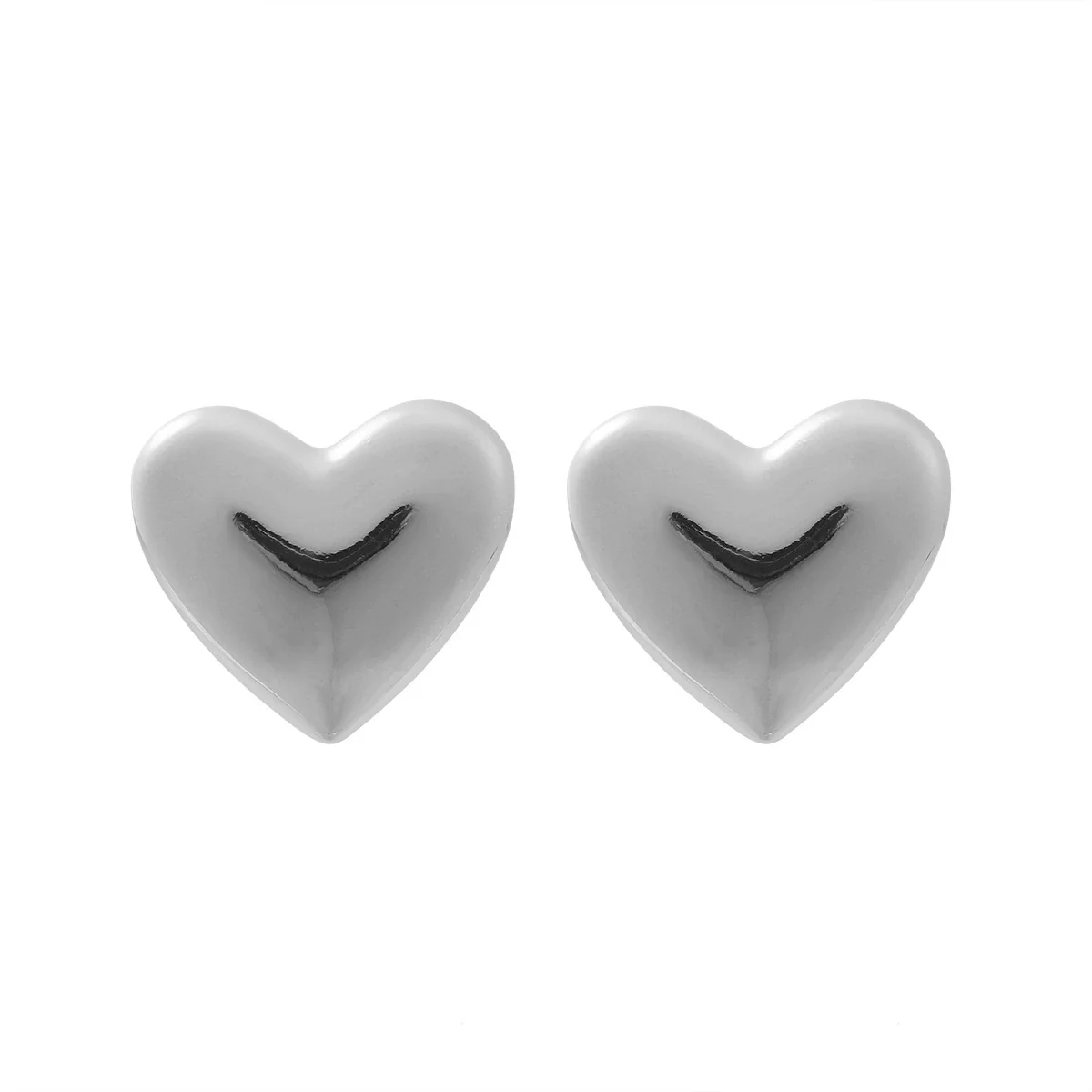 Alloy Heart Earrings For Women Electroplated Minimalist Design - Image 6
