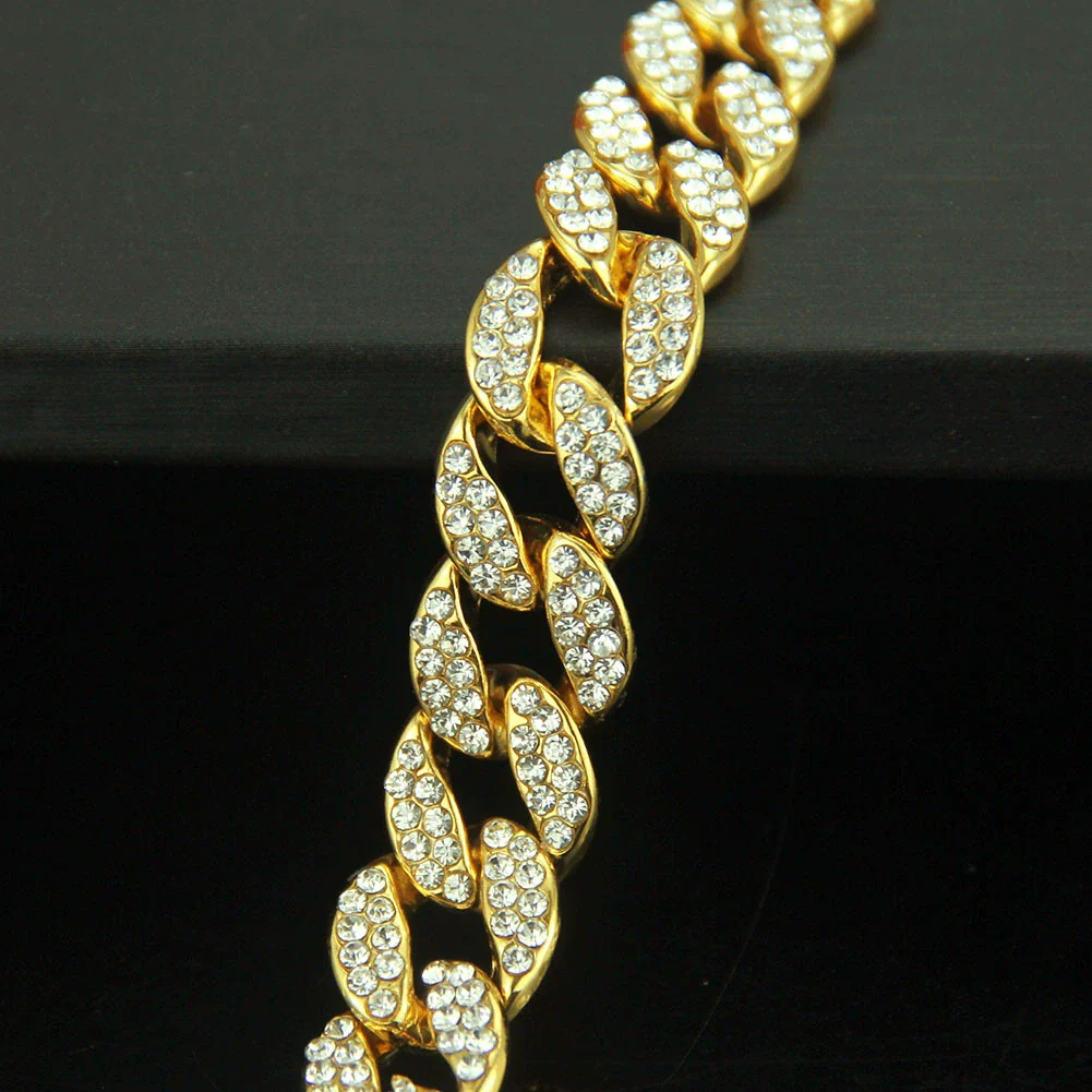 Alloy Hiphop Geometric Diamond Men's Bracelet Jewelry - Image 3