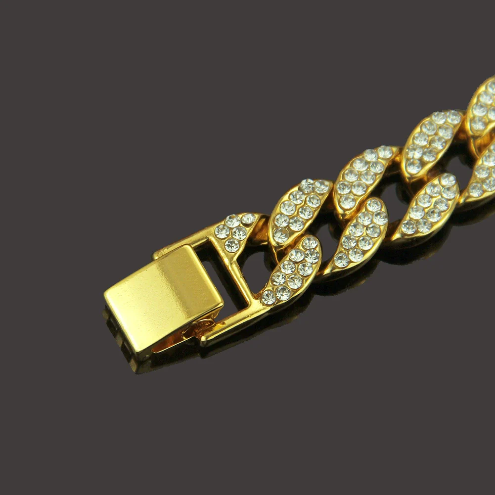 Alloy Hiphop Geometric Diamond Men's Bracelet Jewelry - Image 5