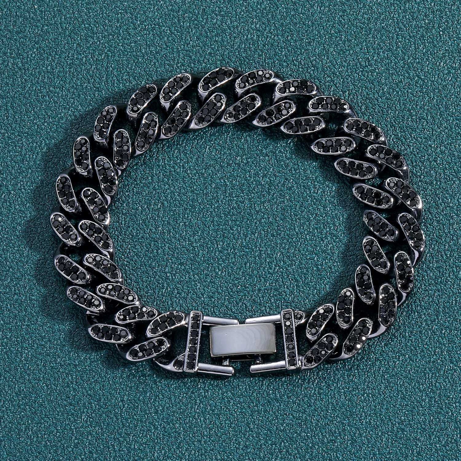 Alloy Hiphop Men's Cuban Chain Diamond Necklace - Image 6