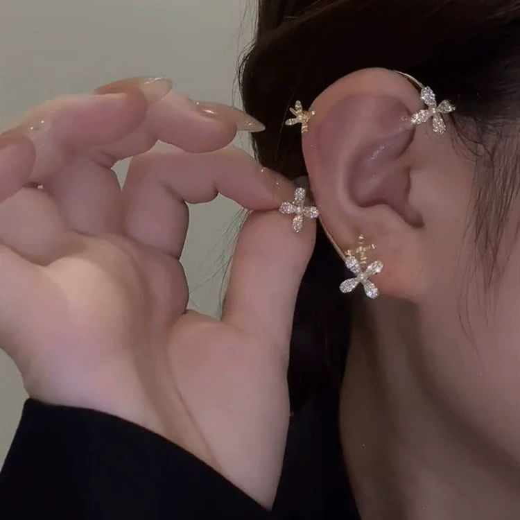 Alloy Jewelry Microinlay Butterfly Women's Ear Clip And Ear Hanging Earrings Without Ear Holes - Image 17