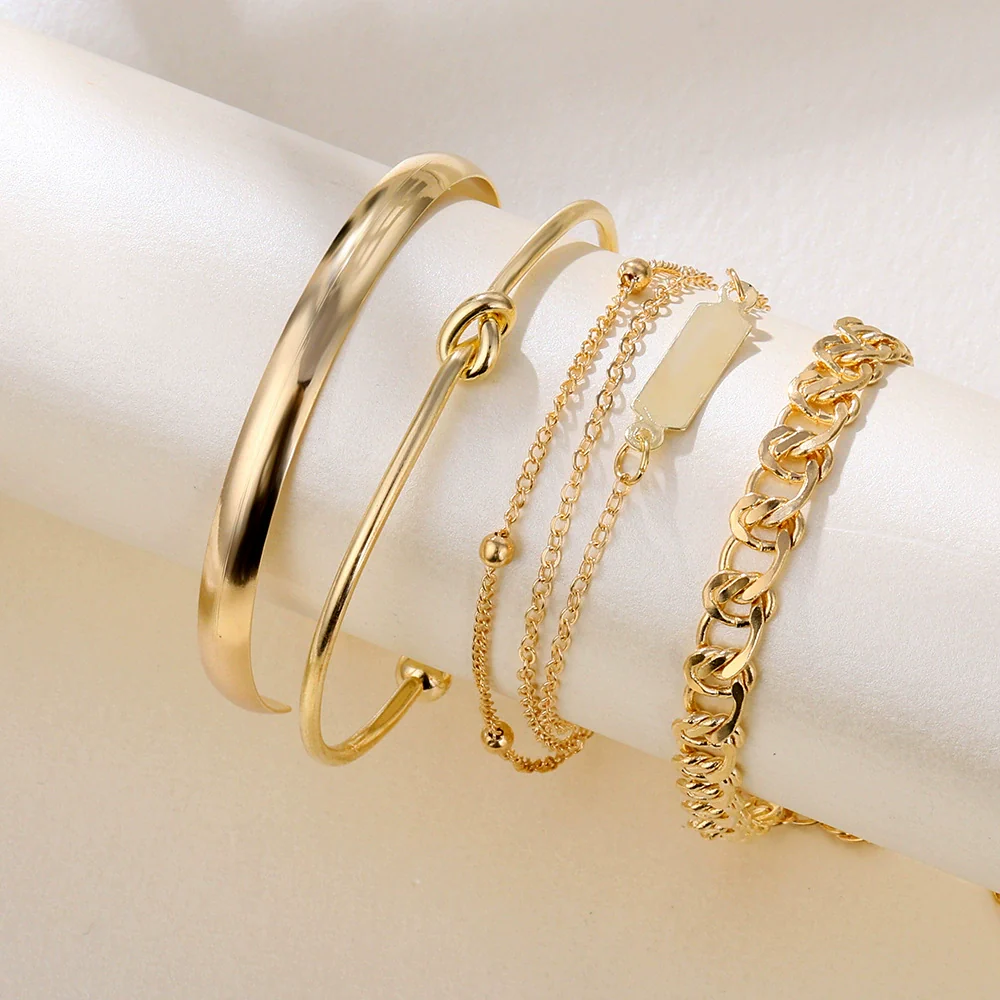 Alloy Jewelry Set With Geometric Pattern And Electroplating Treatment For Women - Image 2