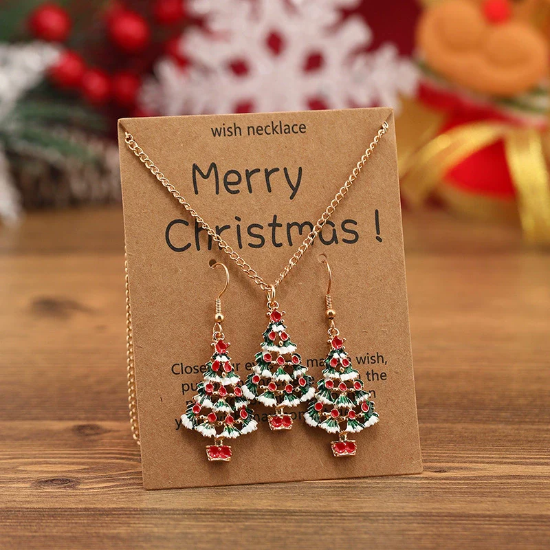 Alloy Jewelry Set With Plant Flowers Pattern Water Wave Chain For Women Earrings And Necklace With Festival Elements - Image 3