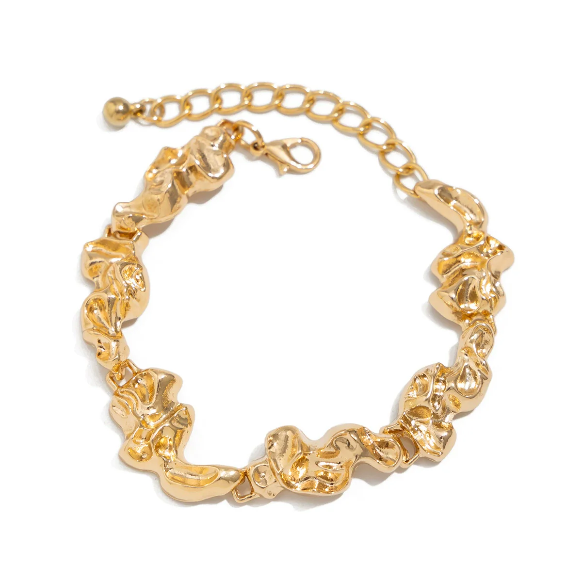 Alloy Metal Geometric Irregular Fold Clavicle Necklace With Electroplating - Image 7