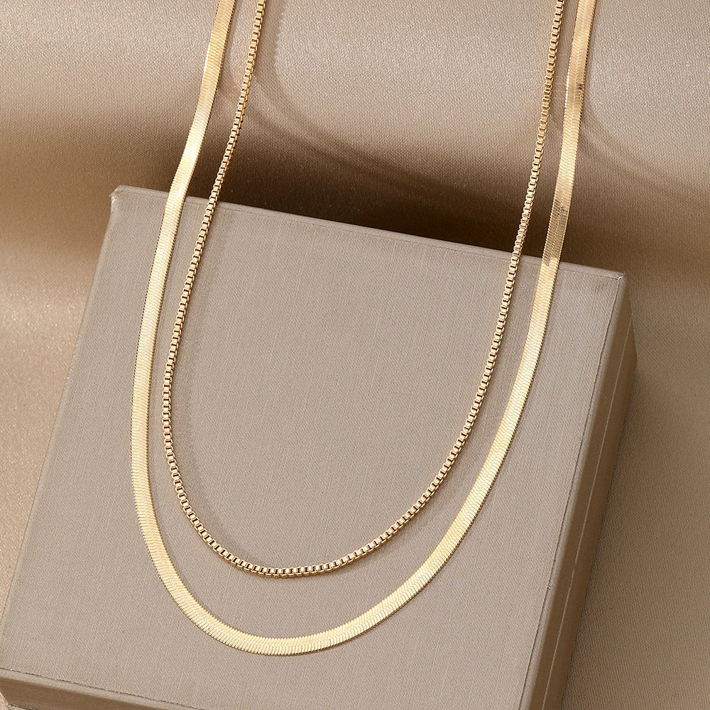 Alloy Metal Women's Multilayered Twist Chain Snake Bone Necklace With Geometric Pattern And Electroplating - Image 11