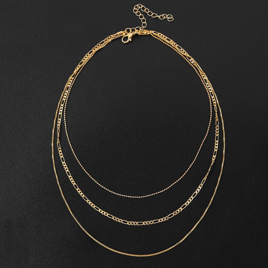 Alloy Metal Women's Multilayered Twist Chain Snake Bone Necklace With Geometric Pattern And Electroplating - Image 19