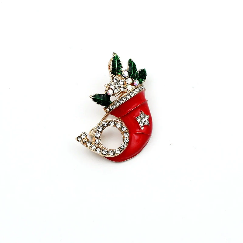 Alloy Multifunctional Women's Dripping Oil And Diamondembedded Fivepointed Star And Horn Necklace Brooch - Image 4