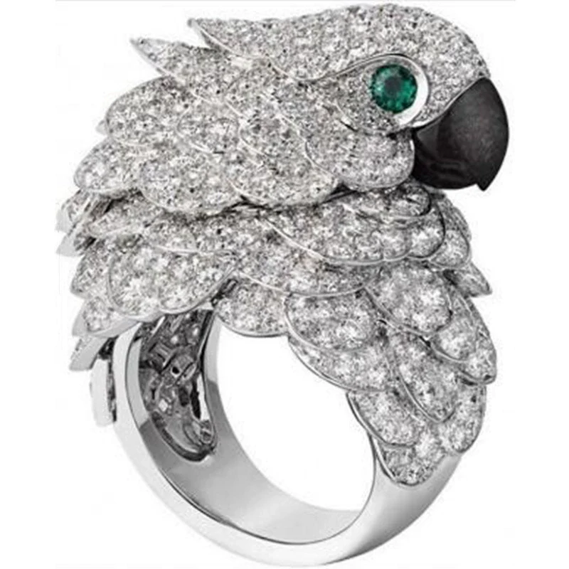 Alloy Owl Diamond Ring Electroplated Hand Jewelry For Women - Image 2