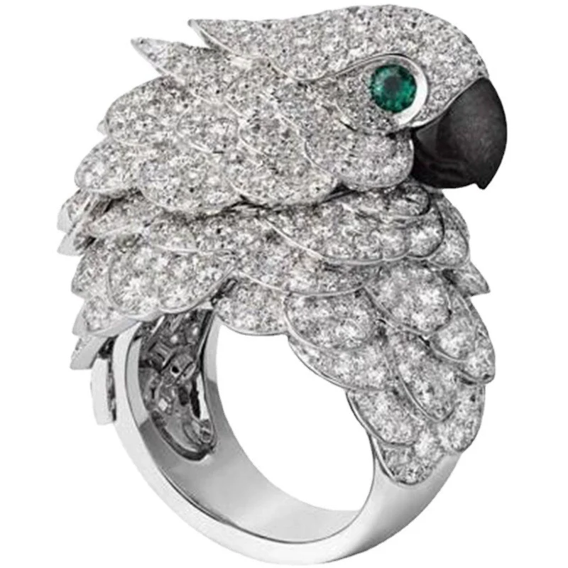 Alloy Owl Diamond Ring Electroplated Hand Jewelry For Women - Image 5